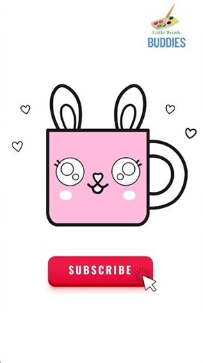 Cute Rabbit Cup Drawing in 1 Minute 🐰☕✨ | Easy Drawing for Kids #shorts