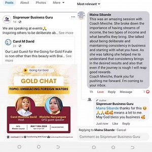 #review I was invited as a guest speaker at an online master course with coach carol. It was amazing and I just got feedback from one of the attendants. Feedback is the most important element for growth. Thanks so much for the feedback 🥰🙏 Invite me to speak at your events 🥰 | Sisprenuer importation