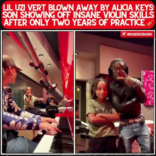 LIL UZI VERT BLOWN AWAY BY ALICIA KEYS’ SON SHOWING OFF INSANE VIOLIN SKILLS!