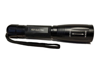FEIT Electric LED Flashlight Black Aluminum Zoom In Out 3 C Batteries | eBay