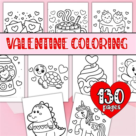 130 Valentine Coloring Pages, Valentines Day Coloring Book, Valentines Day Coloring Sheets, Valentines Coloring Cards, Printable Valentines - Etsy Canada