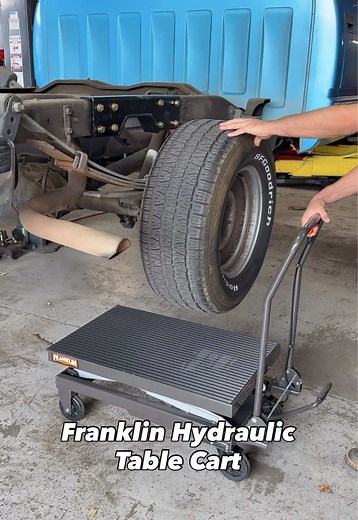 Lift and transport heavy workpieces with the Franklin Hydraulic Table Cart! Available in a 500 lb. capacity version or a 1000 Ib. capacity version at your local #HarborFreight.