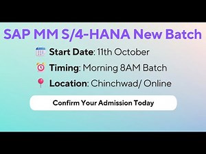 Start Your SAP Career! | S4 HANA MM First Lecture | 11-Oct-25 Morning Batch | Best SAP Classes Pune