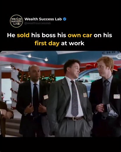 Wealth Success Lab on Instagram: "On his first day at the dealership, the team decided to put the new guy to the test. Doubting the stories they’d heard, three salesmen sent him to pitch a car to someone they claimed was just another customer—without telling him it was actually the dealership’s owner. The challenge was simple: sell the car and earn $3,000. Completely unaware of who he was dealing with, he delivered an unforgettable pitch and closed the deal at full price, no discounts. He sold a