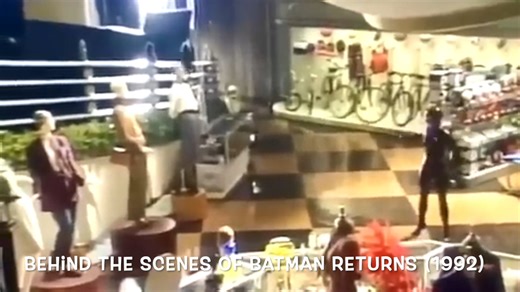 Uncut footage from the set of Batman Returns (1992) proving Michelle Pfeiffer knocked all four mannequin's blocks off in one take! | Vintage Geek