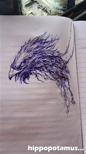 Epic Phoenix Pen Art ✍️🔥 #Shorts