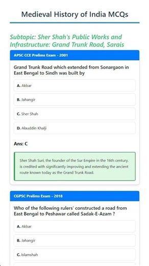 Sher Shah's Public Works and Infrastructure: Grand Trunk Road, Sarais