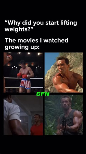 GymFailNation on Instagram: "What a time to be alive 💪🔥 Films like Predator, First Blood, Rocky, Bloodsport, and Commando were not just about explosions or fight scenes. They were built around physical presence, intensity, and heroes who felt larger than life. The stories were simple and the focus was always on toughness and momentum, letting the visuals do most of the talking. The actors became icons because they actually looked the part. Stallone, Schwarzenegger, Van Damme, Carl Weathers all