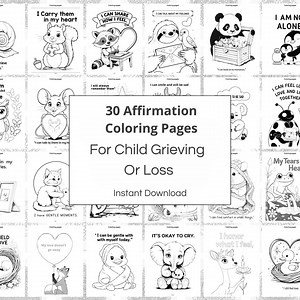 30 Kids Grief & Loss Coloring Page Affirmations - Etsy Australia