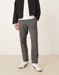 ASOS DESIGN tapered cargos in grey | ASOS