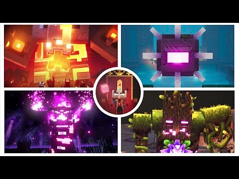 Minecraft Dungeons All Bosses and Minibosses + Cutscenes & Endings (Luminous Night) (No Commentary)