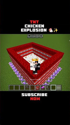 Minecraft Chicken TNT Explosion 🐔✨ #minecraft #minecraftshorts #explosion #trendingshorts #shorts
