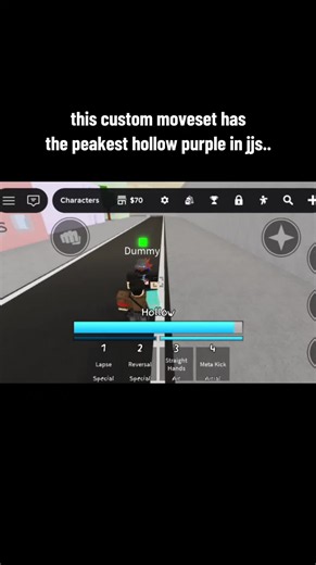 DevStrike Gojo custom moveset peak Hollow Purple in JJS