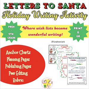 Letter to Santa Writing Unit | Friendly Letter Activities, Templates & Rubric