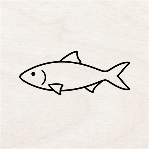 Fish SVG Simple Outline Cute Animal Cricut Laser DXF EPS Png - Etsy