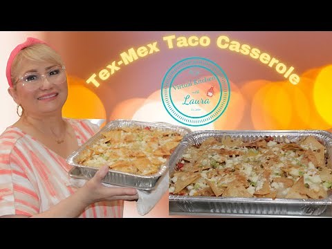 Easy Tex-Mex Cheesy Ground Beef, Bean & Tortilla Chips Taco Casserole Bake Recipe