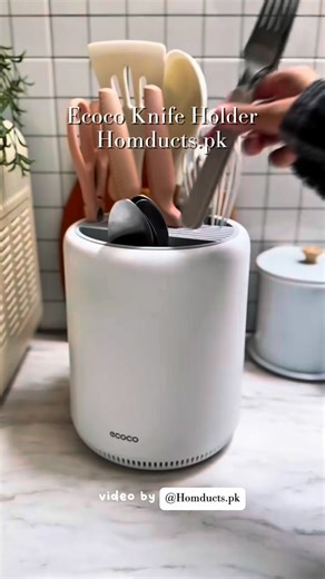 Homducts on Instagram: "Minimal design. Maximum organization ✨ The ECOCO Luxury Utensil Holder keeps your kitchen neat, dry & elegant with its smart drainage base and modern finish. 🖤 A must-have for stylish kitchens 🔗 Shop now: https://homducts.pk/products/ecoco-luxury-white-kitchen-utensil-holder-with-drainage-base-modern-countertop-cutlery-knife-organizer"