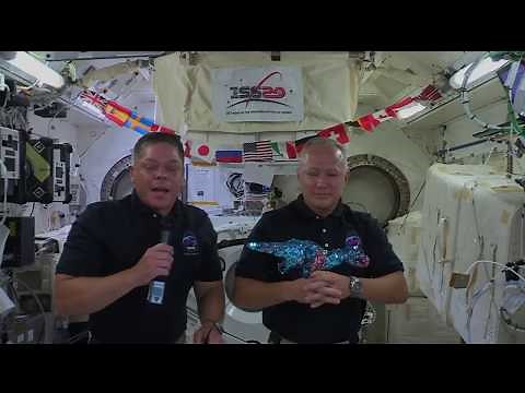 SpaceX Demo-2 astronauts talk 'Tremor' the dinosaur, have graduation message