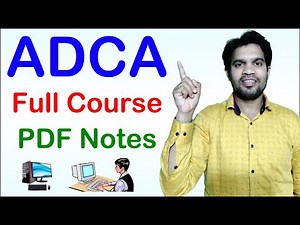 ADCA Computer Course PDF Notes, DCA PDF Notes, Basic Computer PDF Notes, Tally PDF Note, DTP, Typing
