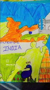 Incredible India Drawing.India Map drawing #shortvideo #art ‪@officialnilupa2739‬