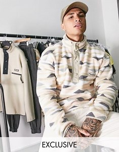 Columbia Heletia Half Snap fleece in peach Exclusive at ASOS  | ASOS