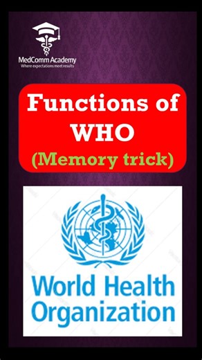 MedComm Academy on Instagram: "Understanding the functions of the World Health Organization (WHO) is essential for every medical and public health student. This reel breaks down the core roles of WHO in global health governance, disease control, health policy, research, and emergency response in a clear and exam-relevant manner. Perfect for MBBS, Nursing, Public Health, Community Medicine, and competitive exam aspirants. Watch till the end and follow for more high-yield medical content. #WHO #Wo