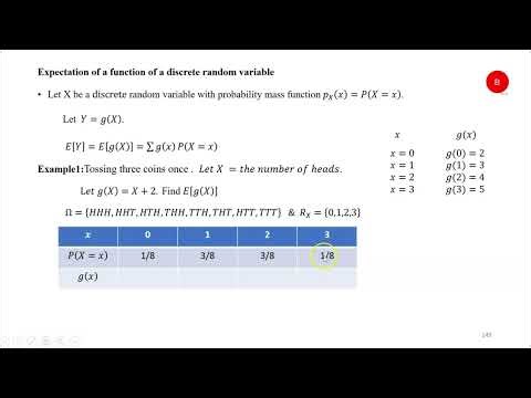Expectation of a function of a discrete random variable |Statistics for Beginners (Amharic)
