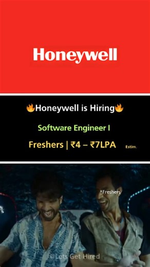 Lets Get Hired on Instagram: "You don’t just write features here. You build systems that must not fail 🧠📈 💼 Software Engineer I role open now — Honeywell Ideal if you have: ✔ Strong programming fundamentals ✔ Interest in embedded / enterprise / industrial software ✔ Problem-solving mindset 📩 Type “HW” & I’ll send the direct apply link + eligibility 🔗 Or use link in bio to apply fast This role builds depth, not shortcuts. 👉 Follow for more high-value engineering roles. #freshershiring #care