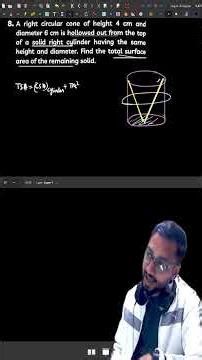 TSA of Remaining Solid: Cone Cut from Cylinder! | Crucial Class 10 Mensuration Question (48π cm²)