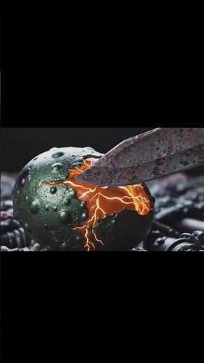 Cutting a Glowing Alien Parasite Pod ⚡ | Ultra Realistic Electric ASMR | 8K Cinematic Sci-Fi Slicing