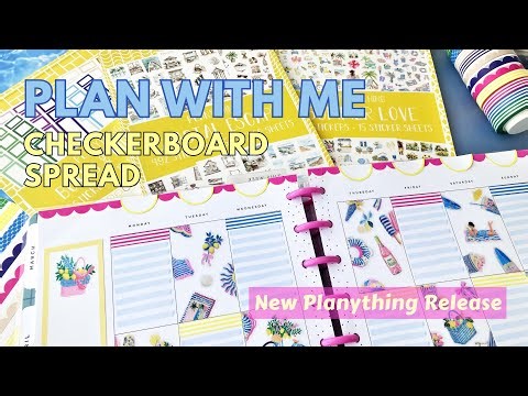 Plan With Me | Happy Planner Checkerboard Spread Tutorial feat. Planything May Release
