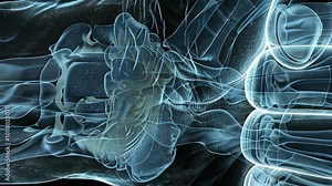 A detailed anatomical image of a human wrist, showcasing the intricate network of bones and ligaments Stock Video