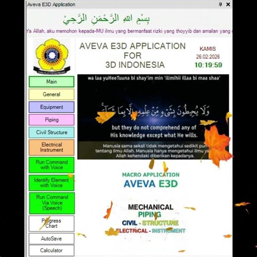 Bismillah : Aveva E3D.1.1. PORTABLE AND APPLICATION.