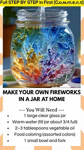 Make Your Own Fireworks in a Jar at Home Looking for a magical science experiment that kids will love? This DIY Fireworks in a Jar is colorful, quick, and dazzling to watch. With just a few kitchen supplies, you can create your very own “fireworks show” indoors—no loud booms, just beautiful bursts of color. | Kira Recipes