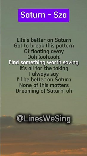 Saturn – SZA (Lyrics)