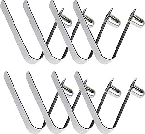 nasekasoy 8 Packs Tent Pole Clips, Stainless Steel Kayak Paddle Snap Spring Clip, Tent Pole Push Button Spring Clips, Locking Tube Pin for Kayak Paddle Tent Pole