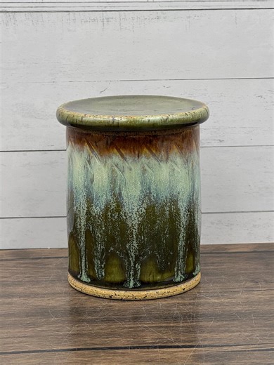 Handmade French Butter Crock, Wheel Thrown Stoneware Pottery, Pottery Butter Dish, Ceramic Butter Keeper, Carved Design, Drippy Glaze - Etsy