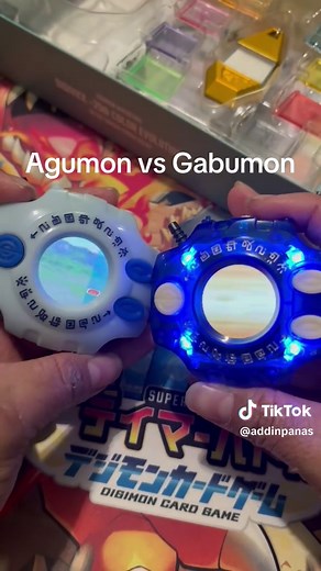 Agumon vs Gabumon Fight in Digimon with Digivice 25th Color Evolution