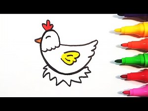 Learn How to draw chicken|| Easy chicken Drawing for kids
