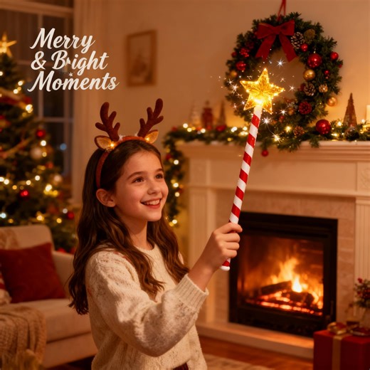 Magic Wand Christmas Light Controller with Led Star Design, Wireless Remote Outlet Kit for Holiday Tree Decor and Home Decoration Gift(1pc)