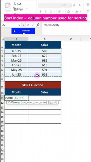 Quick Excel SORT Trick
