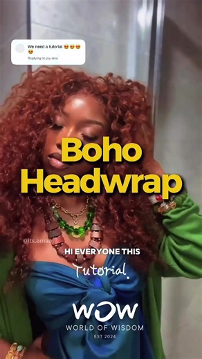 Explore more global style inspiration and creative fashion moments with @worldofwisdom2024 and discover new ways to express your look every day. Looking for the perfect boho headwrap tutorial to elevate your everyday style? Earthy tones, textured curls, and statement jewelry come together in this boho-inspired headwrap look that feels both timeless and modern. The beauty of a headwrap is its versatility—whether you’re dressing up for a creative shoot, heading out for brunch, or adding a cultural