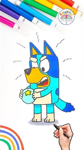 How to Draw Bluey | Draw Angry Bluey Easy Drawing Tutorial 🌈 🐶 #bluey #short #forkids #angry