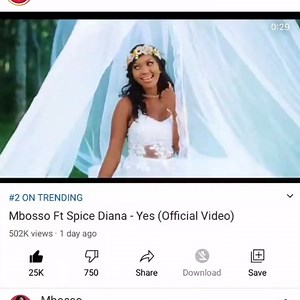 53K views · 8.2K reactions | HALF A MILLION in one day   #YES with @mbosso_ KEEP WATCHING  https://youtu.be/NClIIN8FgF4 | Spice Diana | Facebook