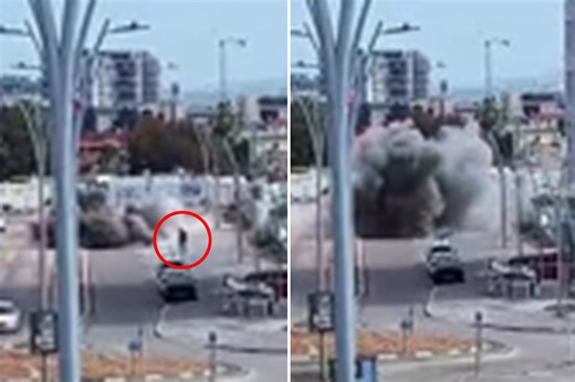 Frightening footage shows Iranian 'cluster warhead' explode on Israel street in deadly attack