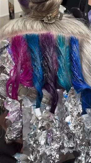 Hidden Colors #hair #hairdye #hairtok #haircolor #hairtransformation #rainbowlook