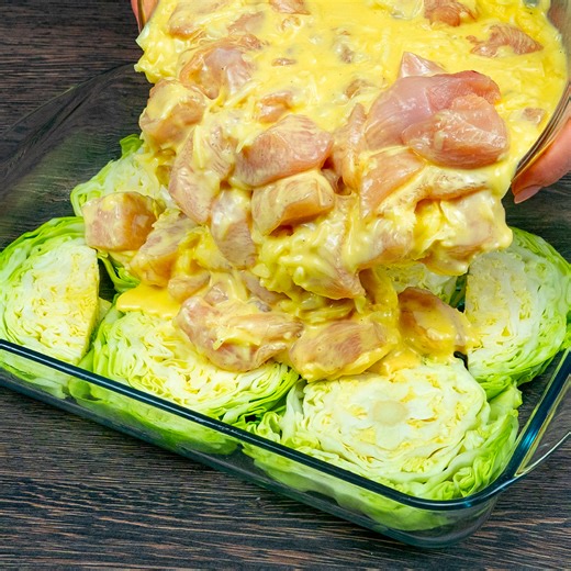 1.4M views · 2.4K reactions | I finally found the perfect recipe for chicken breast! Simple and fast Ingredients: cabbage: 1 pc chicken breast: 1 pc eggs: 4 pc salt: 7 g (0.2 oz) sour cream: 100 g (3.5 oz) cheese: 100 g (3.5 oz) onion: 1 pc tomatoes: 1 pc parmesan: 40 g (1.4 oz) black pepper: 2 g (0.1 oz) | Appetizing.tv | Facebook