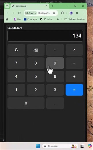 Desenvolvendo Calculadora Completa #html #css #js #programadorweb