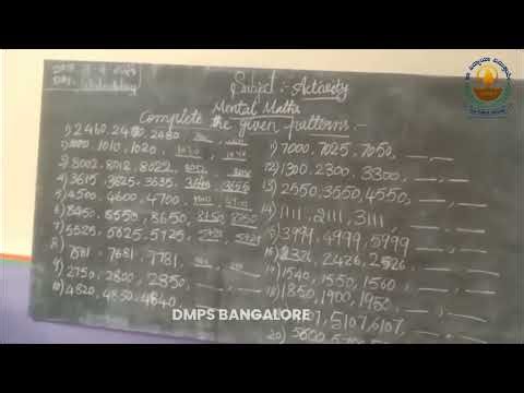 GEADE 4 ACTIVITY COMPLETE THE GIVEN PATTERN | DMPS BANGALORE