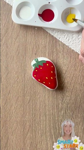 Paint a Strawberry Rock! 🍓 Fun Fruit Craft for Kids